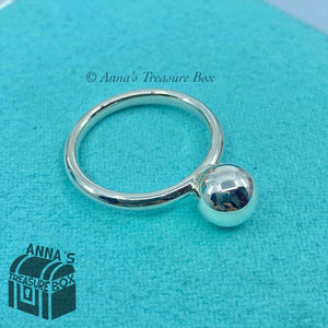 Tiffany & Co. 925 Silver 8mm HardWear Ball Ring Sz. 5.5 (box, pouch, rbbn)