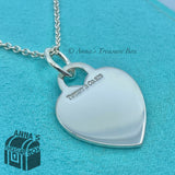 Tiffany & Co. 925 Silver Blank Heart Tag 18" Necklace (pouch)