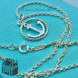 Tiffany & Co. 925 Silver Round Twist Anchor Charm 18" Necklace (box+pouch)