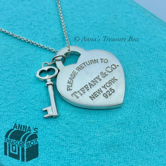 Tiffany & Co. 925 Silver MEDIUM RTT Heart Key 18