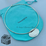 Tiffany & Co. 925 Silver Oval Tag Wire Hook 16" Choker Necklace (box)