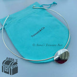 Tiffany & Co. 925 Silver Oval Tag Wire Hook 16" Choker Necklace (box)