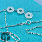 Tiffany & Co. 925 Silver 1837 Triple Drop Circle Dangle 16" Necklace (pouch)
