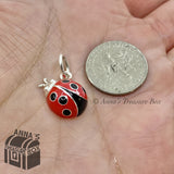 Tiffany & Co. 925 Silver RARE Red Enamel Ladybug Lovebug Charm Pendant (pouch)