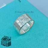 Tiffany & Co. 925 Silver Wide Notes 7th Ave Ring Sz. 8 (pouch)