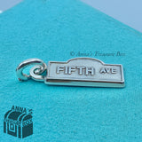 Tiffany & Co. 925 Silver Fifth Ave Street Sign Bar Charm (Box, Pouch, Ribbon