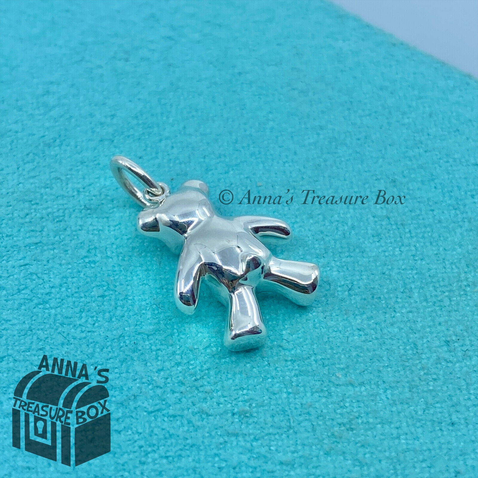 Tiffany & Co. 925 Silver Mishka Teddy Bear Charm Pendant (Box