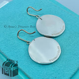 Tiffany & Co. 925 Silver LARGE 1" Notes Script Wavy Disc Dangle Earrings (pouch)