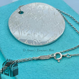 Tiffany & Co. 925 Silver LARGE 41mm Notes Script Pendant 18" Necklace (pouch)