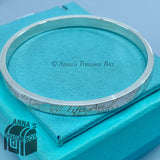 Tiffany & Co. 925 Silver Notes Script Fifth Ave 7.5" Bangle Bracelet (pouch)