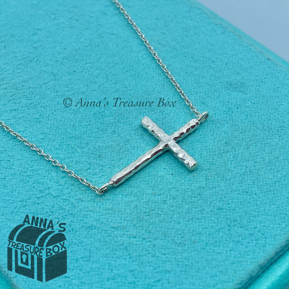 Tiffany & Co. 925 Silver Hammered Cross Pendant 20