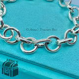 Tiffany & Co. 925 Silver Round Circle Clasping Link 7" Bracelet (pouch)