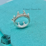 Tiffany & Co. 925 Silver Princess Crown Charm Pendant + Receipt (bx, pch, rbbn)