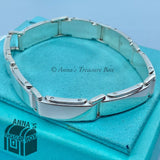 Tiffany & Co. 925 Silver Metropolis Bar Link Wide Band 9" Bracelet (Box + Pouch)