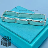 Tiffany & Co. 925 Silver Metropolis Bar Link Wide Band 9" Bracelet (Box + Pouch)