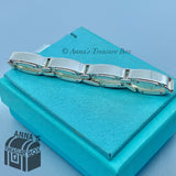 Tiffany & Co. 925 Silver Metropolis Bar Link Wide Band 9" Bracelet (Box + Pouch)