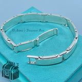 Tiffany & Co. 925 Silver Metropolis Bar Link Wide Band 9" Bracelet (Box + Pouch)