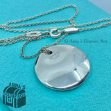 Tiffany & Co. 925 Silver Peretti Round Disc Pendant 16" Necklace (pouch)