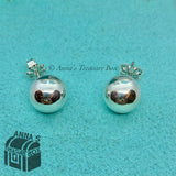 Tiffany & Co. 925 Silver Hardwear Bead Ball 10mm Earrings (pouch)