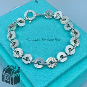 Tiffany & Co. 925 Silver 1837 Circle Link 8" Bracelet + Receipt (pouch)