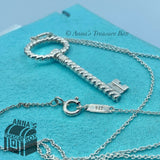 Tiffany & Co. 925 Silver Oval Twist Key Pendant 16" Necklace (Bx, Pouch, Ribbon)