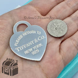 Tiffany & Co. 925 Silver XL Jumbo 1.5" RTT Heart Tag Charm Pendant (pouch)