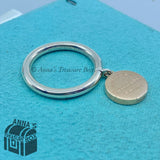 Tiffany & Co. 925 Silver Rubedo Metal RTT Round Tag Ring Sz. 7 (bx, pouch, rbbn)