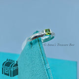Tiffany & Co. 925 Silver Green Peridot Stacking Ring Sz. 5.25 (box, pch, ribbn)