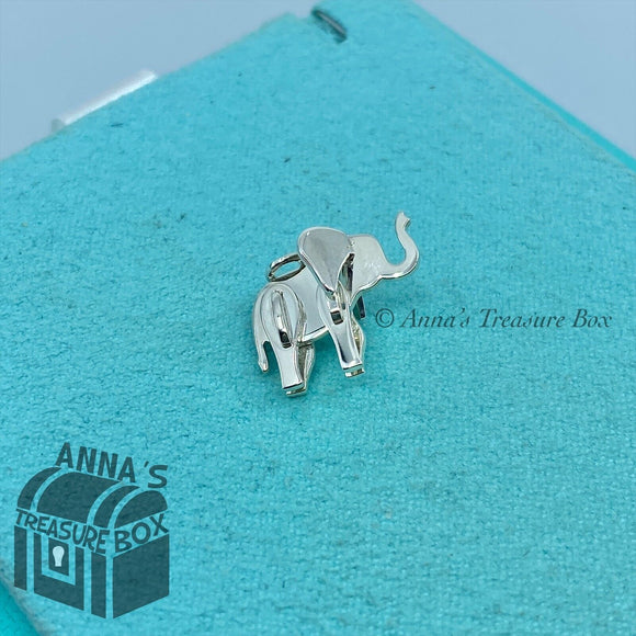 Tiffany & Co. 925 Silver Save The Wild Mini Elephant Charm (Box, Pouch, Ribbon)