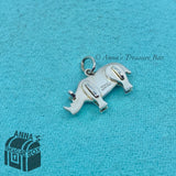 Tiffany & Co. 925 Silver Save The Wild Mini Rhino Charm (box, pouch, ribbon)
