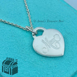 Tiffany & Co. 925 Silver MOM Heart Tag Charm 20" Necklace (pouch)
