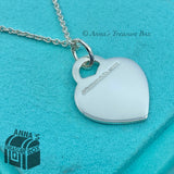 Tiffany & Co. 925 Silver MOM Heart Tag Charm 20" Necklace (pouch)