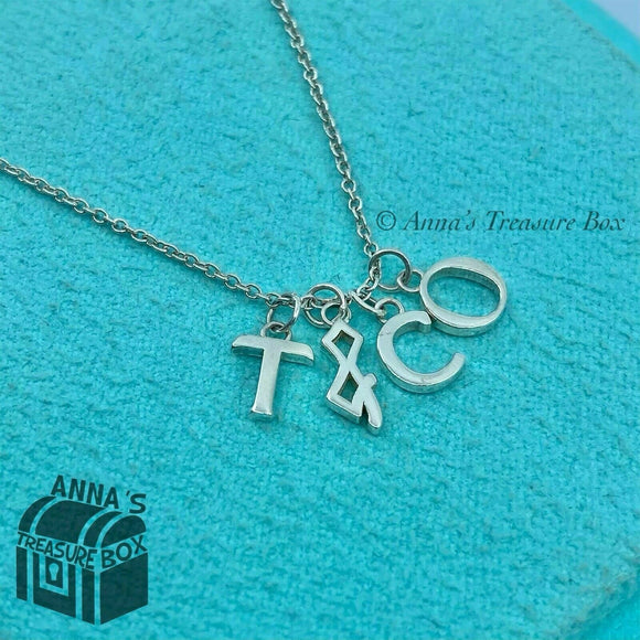 Tiffany & Co. 925 Silver T&CO Letter 18-20” Adjustable Necklace (box, pch, rbbn)