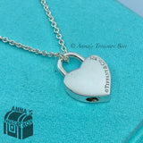 Tiffany & Co. 925 Silver RTT Heart Padlock 20" Necklace (box, pouch, ribbon)