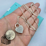 Tiffany & Co. 925 Silver RTT Heart Padlock 20" Necklace (box, pouch, ribbon)
