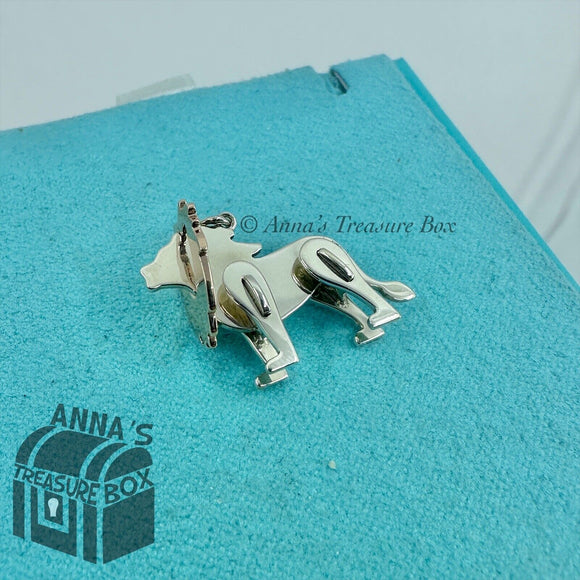 Tiffany & Co. 18k Rose Gold 925 Silver Save The Wild Lion Charm (bx, pch, rbbn)