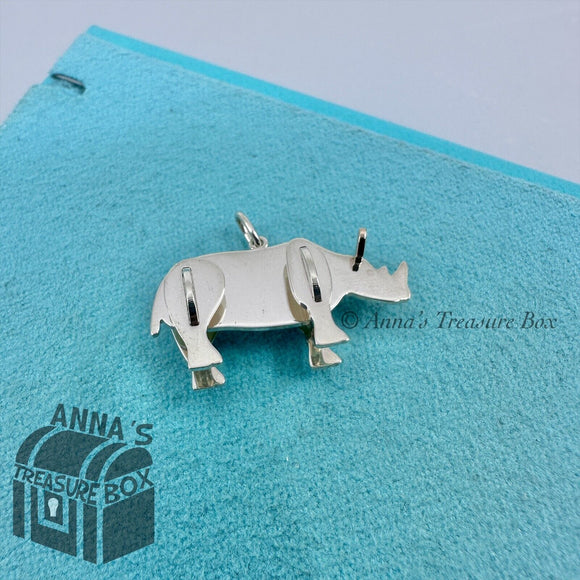 Tiffany & Co. 18k Rose Gold 925 Silver Save The Wild Rhino Charm (boxset)