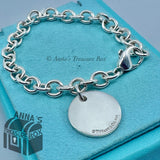 Tiffany & Co. 925 Silver Wavy Notes Round Tag 7" Bracelet (box, pouch, ribbon)