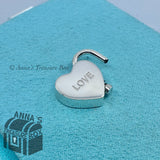 Tiffany & Co. 925 Silver LOVE Adjustable Lock Padlock Charm (box, pouch, ribbon)