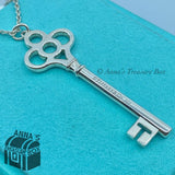 Tiffany & Co. 925 Silver LARGE 2.5" Crown Key 20" Necklace (pouch)
