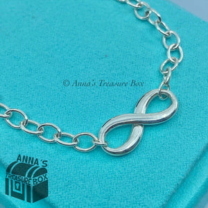 Tiffany & Co. 925 Silver Infinity Oval Link 7.5" Bracelet (pouch)