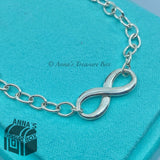 Tiffany & Co. 925 Silver Infinity Oval Link 7.5" Bracelet (pouch)