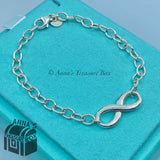 Tiffany & Co. 925 Silver Infinity Oval Link 7.5" Bracelet (pouch)