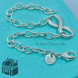 Tiffany & Co. 925 Silver Infinity Oval Link 7.5" Bracelet (pouch)