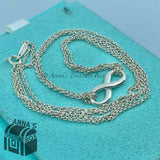 Tiffany & Co. 925 Silver Infinity Double Chain18” Necklace (Pouch)