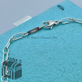 Tiffany & Co. 925 Silver Heart Lock Love Locket 7” Oval Link Bracelet (pouch)