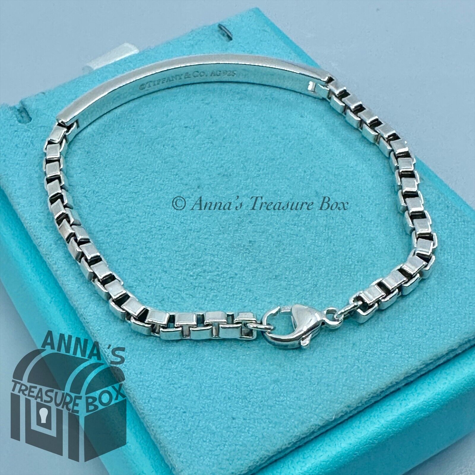 9 Extra Large Tiffany  Co Venetian Box Link Bracelet Mens Unisex  The  Silver Trove