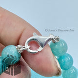 Tiffany & Co. 925 Silver 8mm Amazonite Bead 7.5" Bracelet (box, pouch, ribbon)