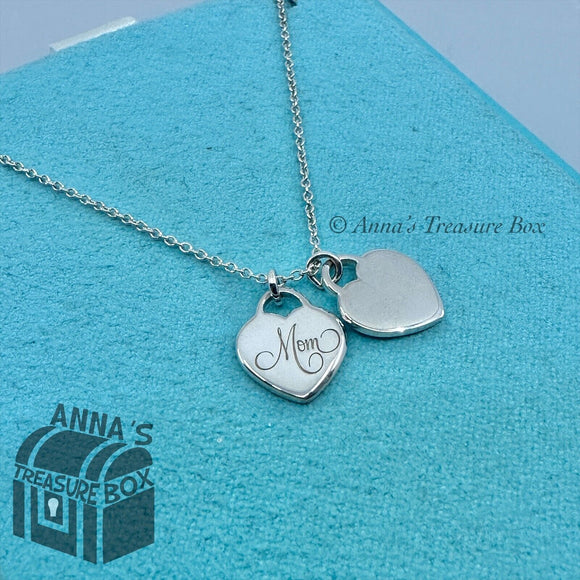 Tiffany & Co. 925 Silver Mini MOM Double Hearts 18