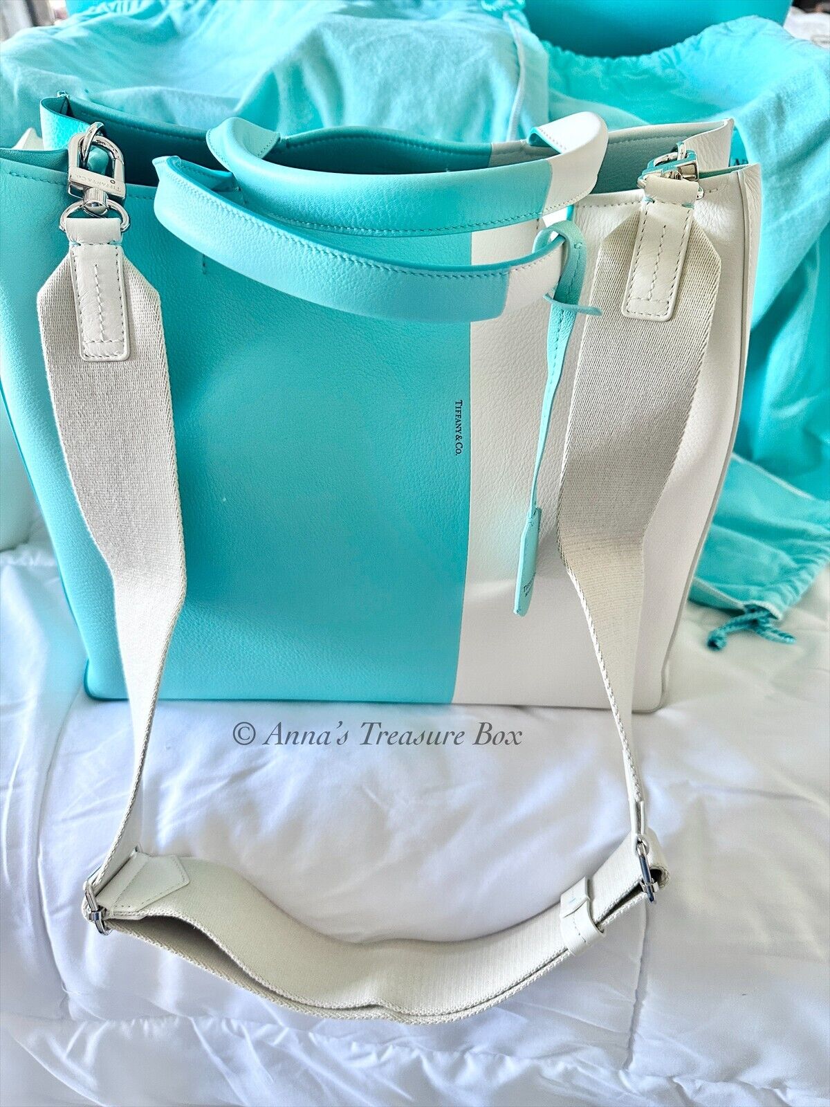 Tiffany & Co Color Block Shoulder Bag Off-white/Blue